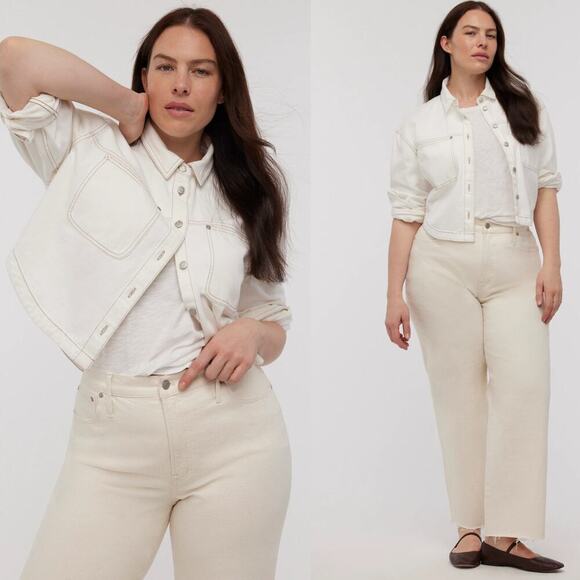 Madewell Denim Long-Sleeve Crop Shirt size‎ Small - Picture 1 of 7